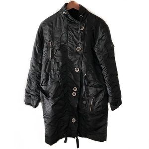 Scott Island Asymmetrical Black Puffer Coat